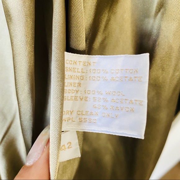 Vintage Green Slightly Iridescent Trench Coat - Picture 6 of 9